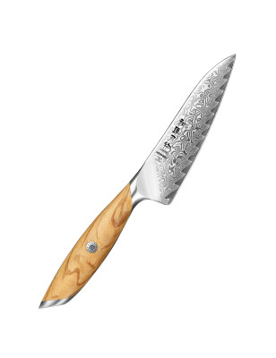 Coltello cucina utility Hezhen X01-WY lama damasco 13,5 cm