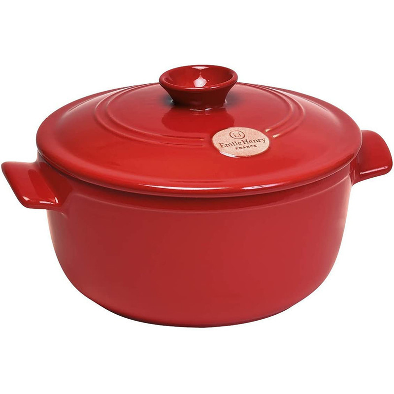 Cocotte tonda Emile Henry ceramica rossa 26 cm Cocotte tonda Emile Henry ceramica rossa 26 cm
