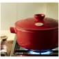 Cocotte tonda Emile Henry ceramica rossa 26 cm Cocotte tonda Emile Henry ceramica rossa 26 cm