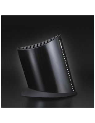 Ceppo per 9 coltelli e acciaino Global metallo nero