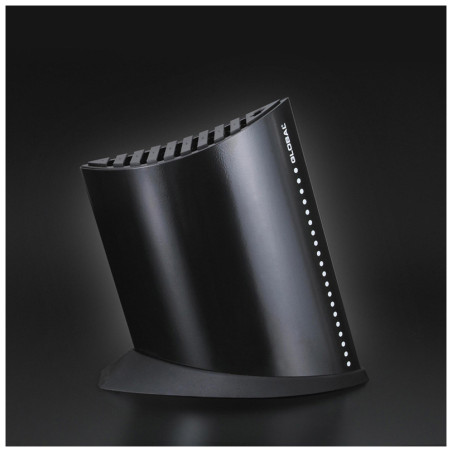 Ceppo per 9 coltelli e acciaino Global metallo nero