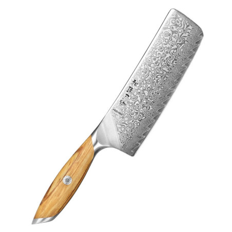 Coltello Nakiri Hezhen X01-XC lama damasco 19 cm
