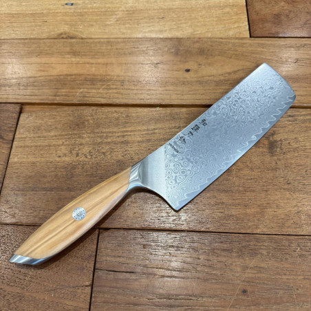 Coltello Nakiri Hezhen Flagship damasco 19 cm