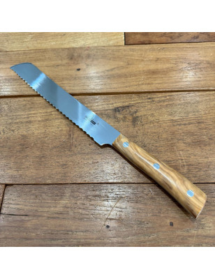 Coltello da pane Maglio Nero Iside legno di Olivo 21 cm