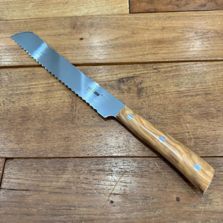 Coltello da pane Maglio Nero Iside legno di Olivo 21 cm