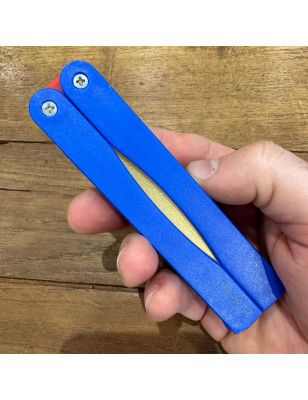 Acciaino tascabile Fallkniven diamantato doppia grana blu