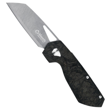 Coltello chiudibile Maserin 373 W1 Fatcarbon nero e argento