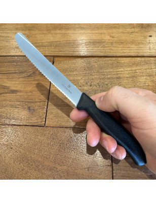Set 6 coltelli da tavola con lama seghettata super tagliente. Prodotti in Svizzera