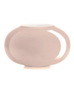 Pandora vaso in vetro incamiciato interno biancolatte H 18 cm
