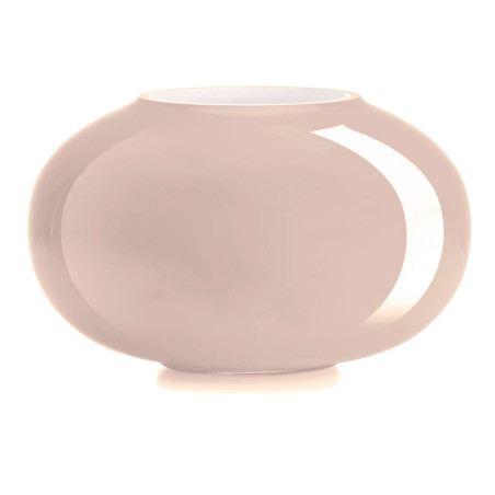 Pandora vaso in vetro incamiciato interno biancolatte H 18 cm