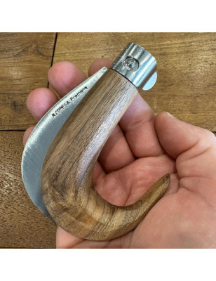 Roncola curva Codega con manico in legno di noce