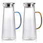 Narciso caraffa plissé in vetro borosilicato con coperchio e manico – 1,6 L