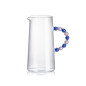 Collier caraffa in vetro borosilicato trasparente con manico bianco e grigio