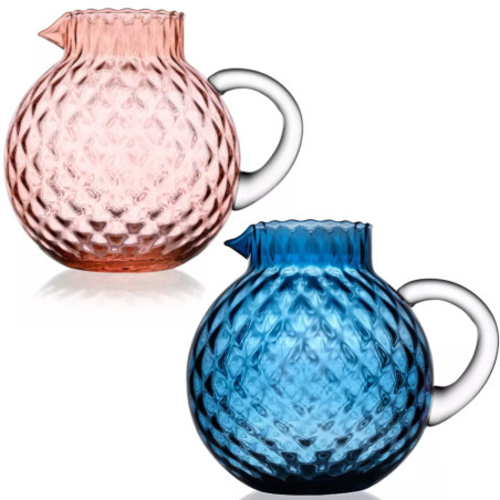 Glu-ball caraffa rosa con manico trasparente