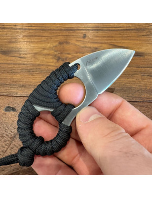 Robusto mini coltello a lama fissa con impugnatura in cordura e fodero in kydex