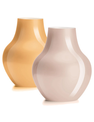 Soho vaso in vetro incamiciato biancolatte interno H 32 cm