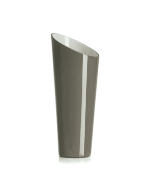 Orizzonte vaso in vetro incamiciato interno biancolatte H 38 cm