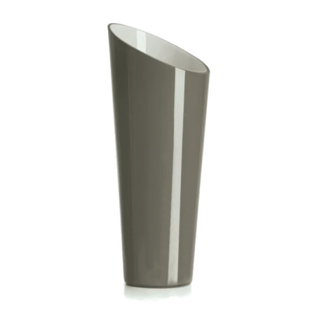 Orizzonte vaso in vetro incamiciato interno biancolatte H 38 cm