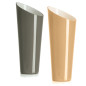 Orizzonte vaso in vetro incamiciato interno biancolatte H 38 cm