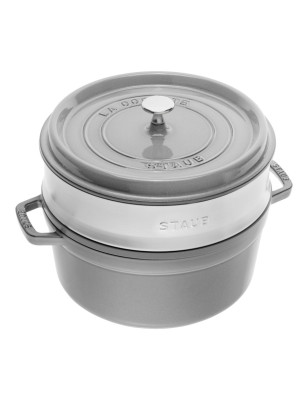 Casseruola rotonda Staub con cestello a vapore 24 cm