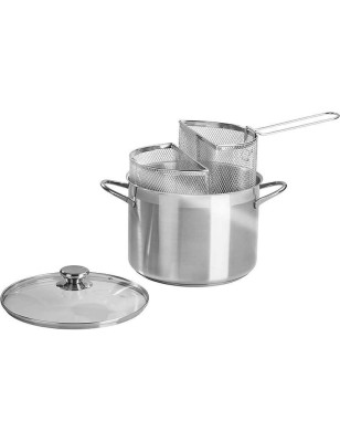Spaghettiera doppio cestello Barazzoni acciaio inox 24 cm