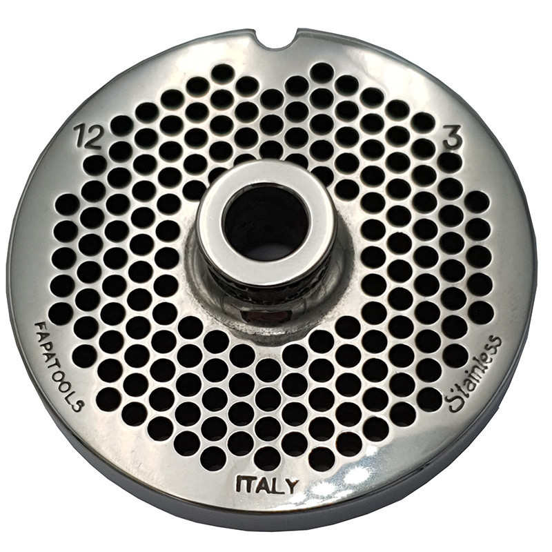 Piastra tritacarne Patrizio acciaio inox modello 12 foro 3