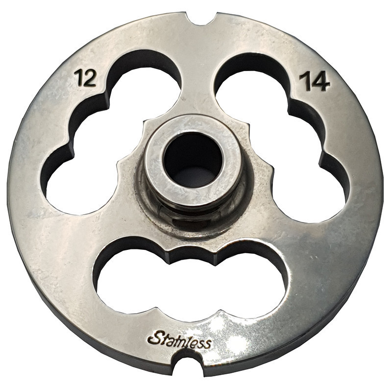 Piastra tritacarne Patrizio acciaio inox modello 12 a 3 fori