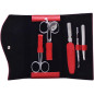 Set manicure Alpen 5 attrezzi inox con astuccio pelle rossa Set manicure Alpen 5 attrezzi inox con astuccio pelle rossa