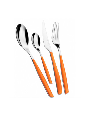 Set posate 24 pezzi Bugatti Glamour manico colore arancione