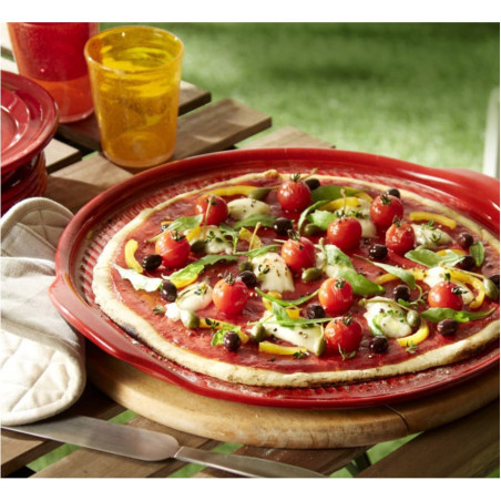 Pietra pizza Emile Henry ceramica rossa 34 cm
