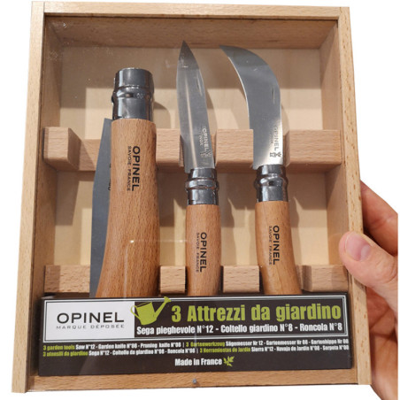Set 3 attrezzi giardinaggio Opinel in box