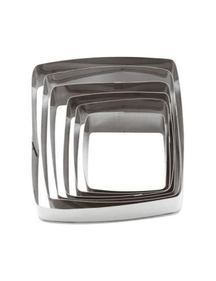 set 6 coppapasta quadrato liscio Paderno 47323-12 in acciaio inox