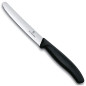Coltello da tavola seghettato Victorinox nero punta tonda Coltello da tavola seghettato Victorinox nero punta tonda