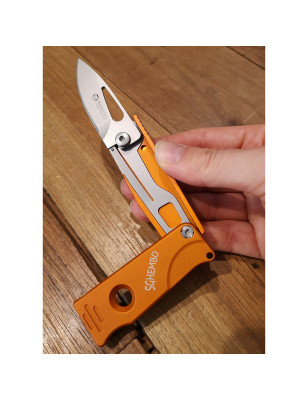 Coltello tascabile Sghembo Maserin 565/A manico alluminio arancione