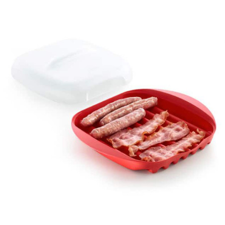Cuoci pancetta bacon Lékué in silicone per microonde
