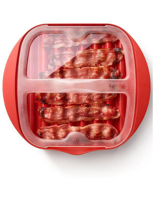 Cuoci pancetta bacon Lékué in silicone per microonde
