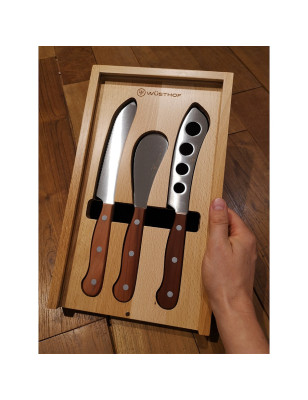 Set 3 coltelli formaggio Wusthof manico legno