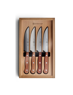 Set 4 coltelli da bistecca Wusthof con manici in legno di Prugna