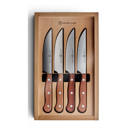Set 4 coltelli da bistecca Wusthof manico legno
